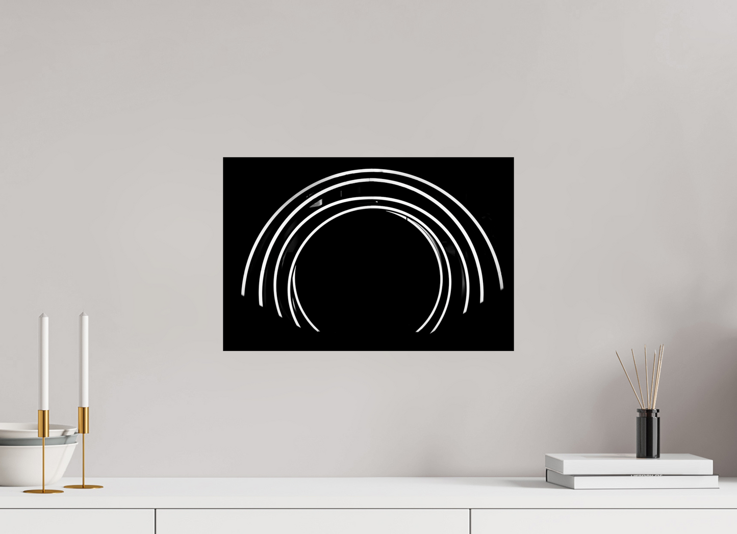 45 x 30 cm, Baryta Photo Print Portal - Abstrakte Schwarzweiß-Fotokunst - Hochwertiger Abzug in Galeriequalität