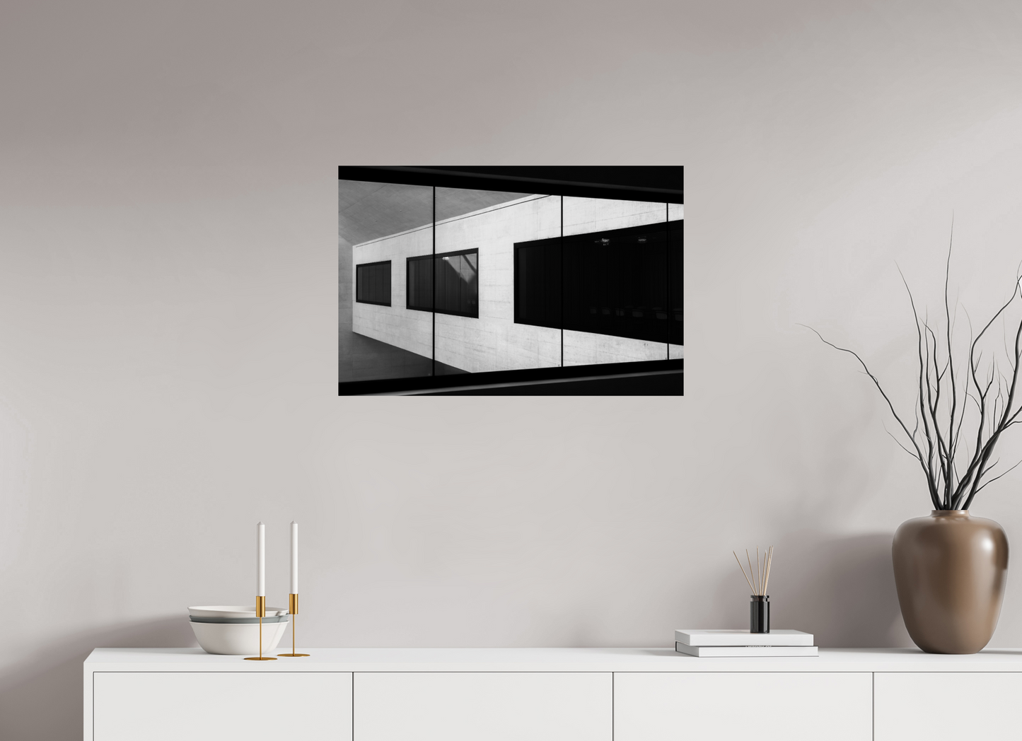 75 x 50 cm, Ilford Photo Print Cabin - Schwarzweiß-Architekturfotografie - Hochwertiger Abzug in Galeriequalität
