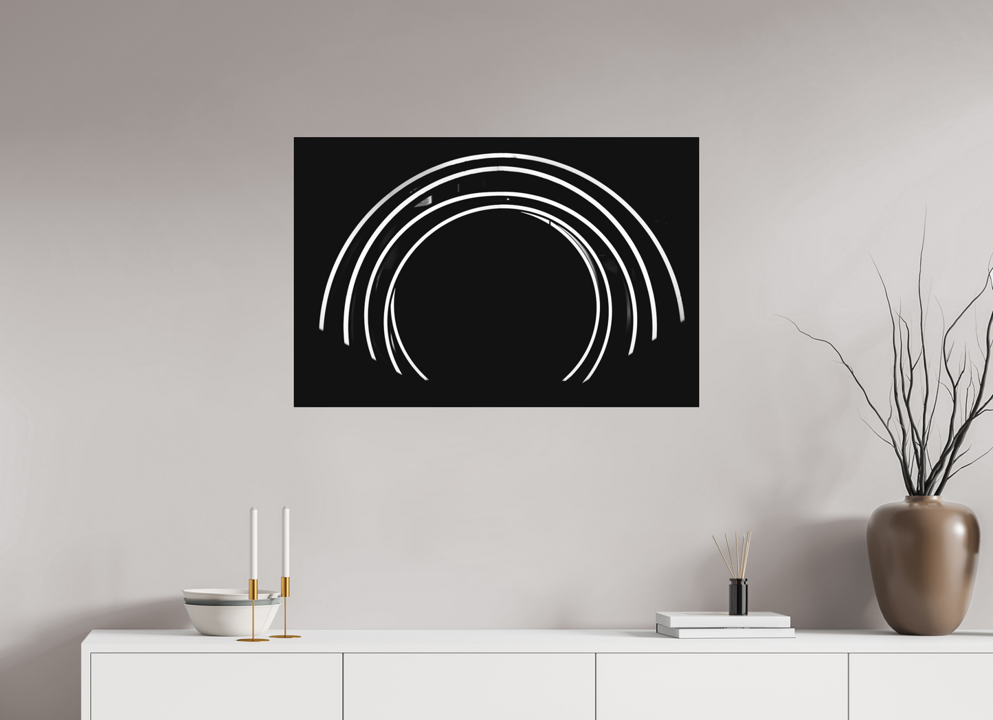 90 x 60 cm, Ilford on Aluminium behind Acrylic Glass Portal - Abstrakte Schwarzweiß-Fotokunst - Hochwertiger Abzug in Galeriequalität