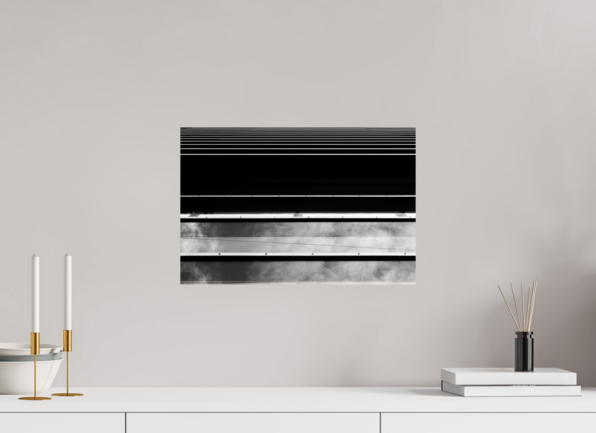 45 x 30 cm, Ilford Photo Print Ripple - Abstrakte Schwarzweiß-Architekturfotografie - Hochwertiger Abzug in Galeriequalität