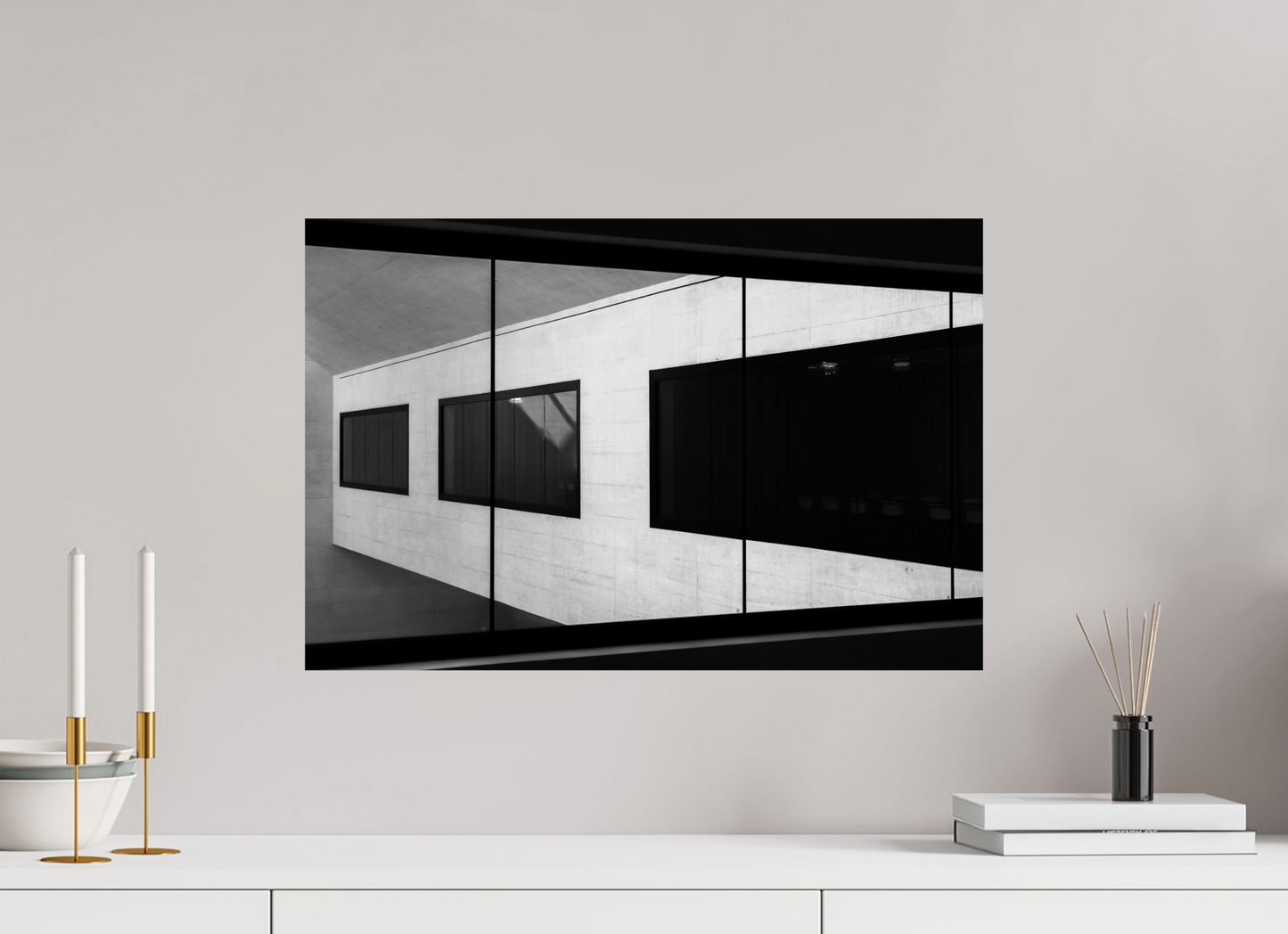 60 x 40 cm, Baryta Photo Print Cabin - Schwarzweiß-Architekturfotografie - Hochwertiger Abzug in Galeriequalität
