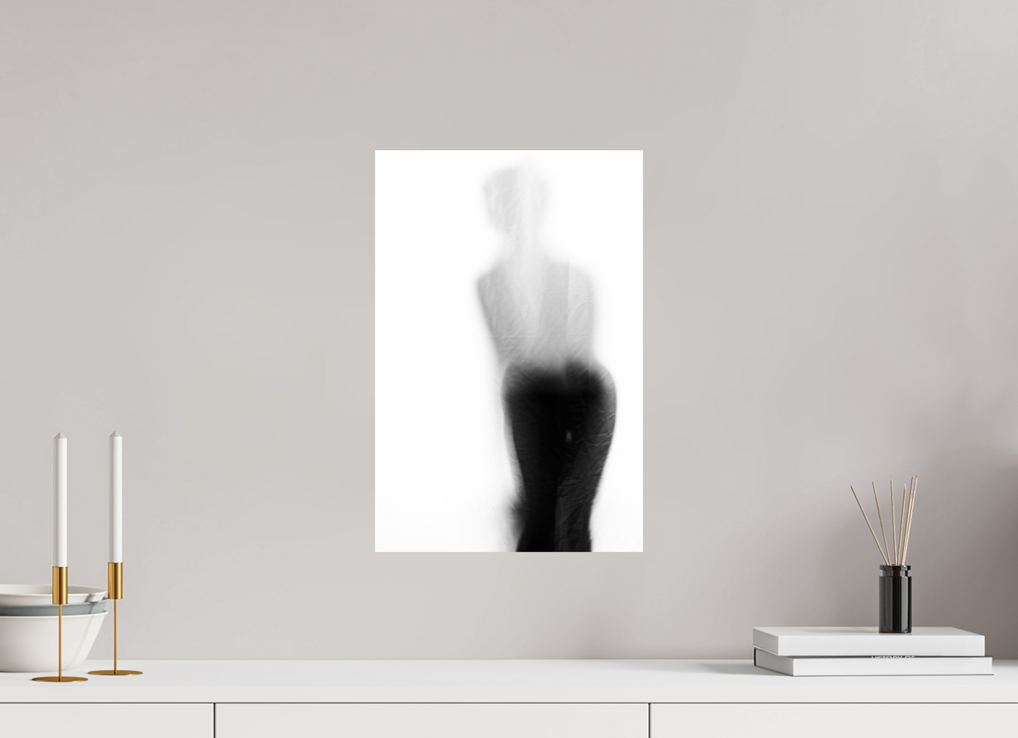 30 x 45 cm, Ilford Photo Print Veil - Abstrakte Schwarzweiß-Fotografie - Teilakt - Hochwertiger Abzug in Galeriequalität