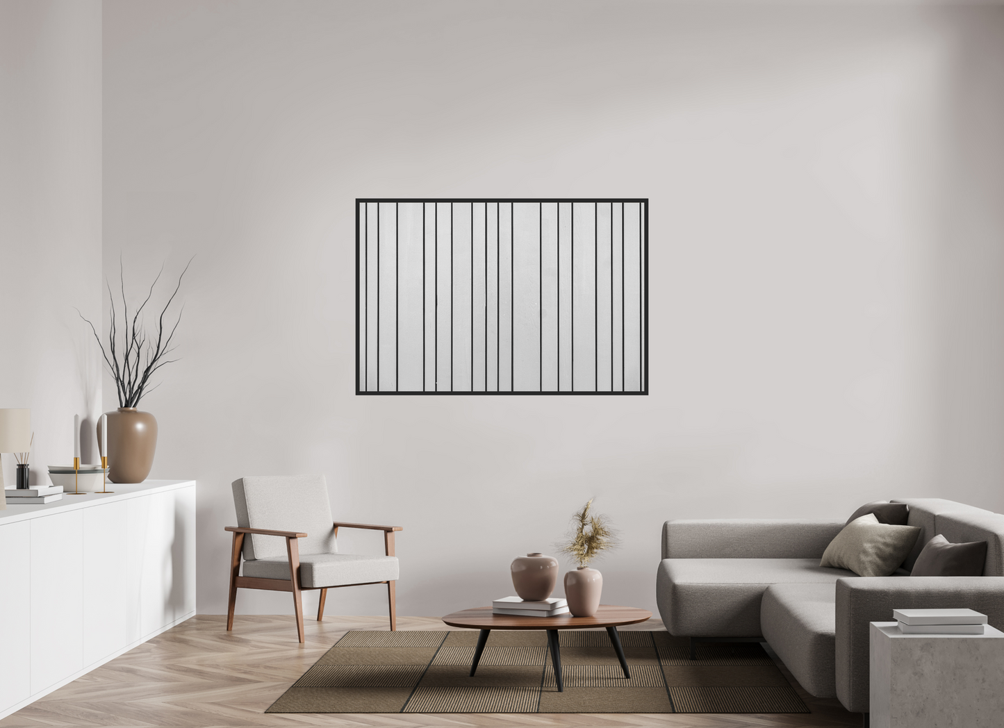 Stripes - Abstrakte Minimalistische Schwarzweiß-Fotografie - Hochwertiger Abzug in Galeriequalität