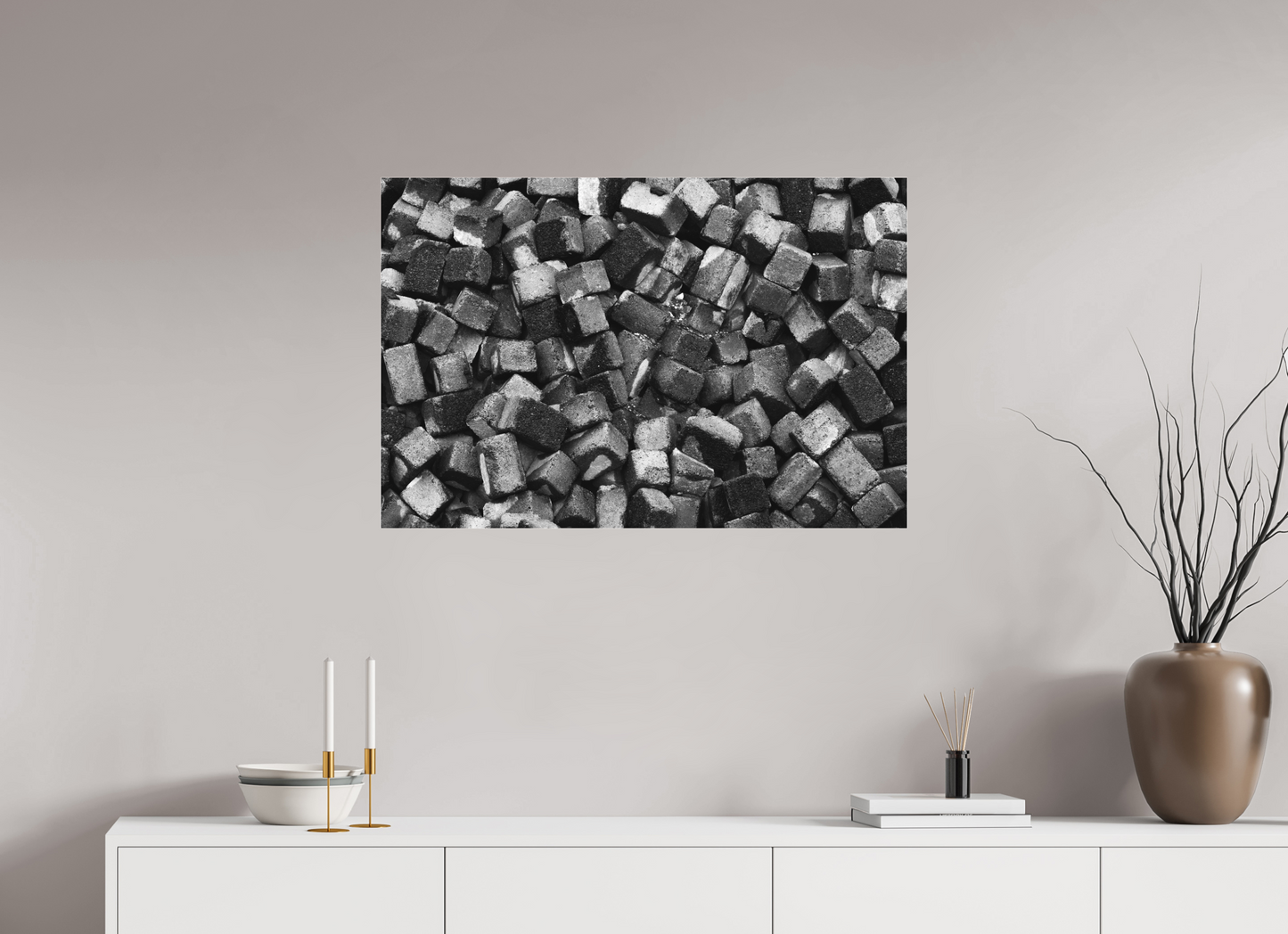 90 x 60 cm, Ilford on Aluminium behind Acrylic Glass Disorder - Abstrakte Schwarzweiß-Fotografie - Naheinstellung - Hochwertiger Abzug in Galeriequalität