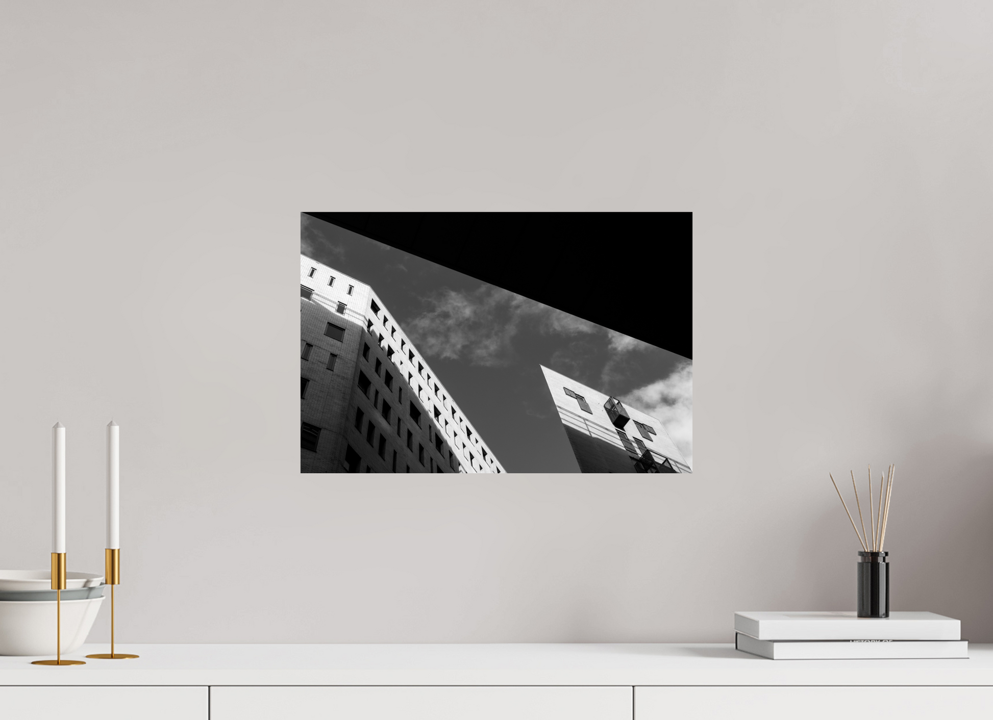 45 x 30 cm, Ilford Photo Print Truncated - Schwarzweiß-Architekturfotografie - Hochwertiger Abzug in Galeriequalität